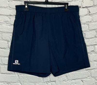 #ad Salomon Mens Advanced Skin ActiveDry Lightweight Lined Navy Blue Shorts XL $21.99