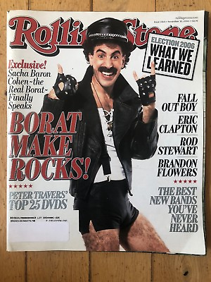 #ad Rolling Stone Magazine Issue 1014 November 30 2006 Borat Sascha Baron $5.50