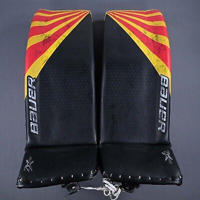 #ad Bauer 2X Used Hockey Goalie Leg Pads Pro Stock Philadelphia Flyers NHL Ersson $850.00