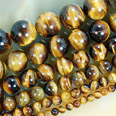 #ad Natural Yellow Tiger Eye Globose Beads 15.5quot; 4 6 8 10 12 14mm Pick Size $6.98