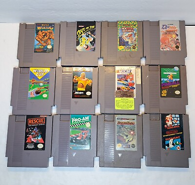 #ad Nintendo NES 12 Game Lot TESTED Working Authentic Breakthru $69.99