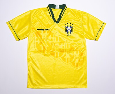 #ad BRAZIL NATIONAL TEAM 1993 1994 HOME FOOTBALL SHIRT UMBRO VINTAGE JERSEY SIZE L GBP 129.99