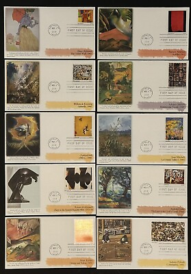 #ad March 11 2010 Fleetwood FDC’s ABSTRACT IMPRESSIONISTS 44c SET OF 10 $8.50