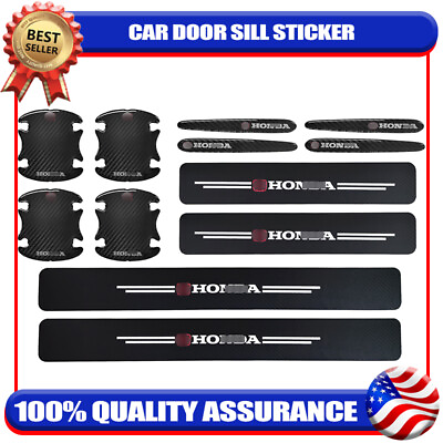 #ad 12x Door Plate Sill Scuff Cover amp;Cup Handle Sticker For Honda Protector Modified $19.88