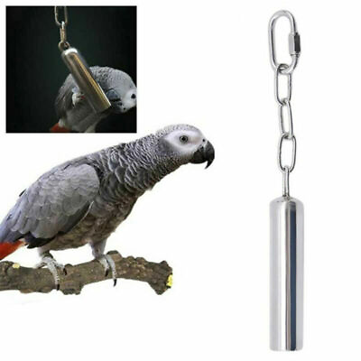 #ad Bird Toys Stainless Steel Hanging Bell Parrot Bird Cage Bite Squirrel Parrot Toy $9.39