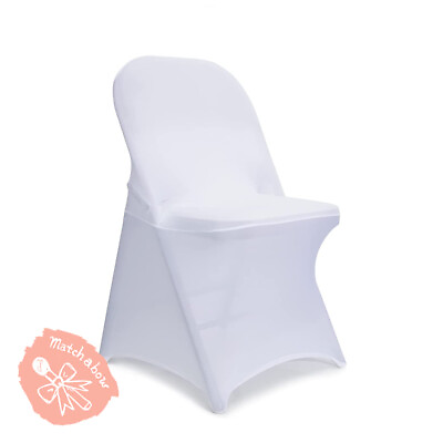 #ad White Spandex Folding Chair Cover Wedding Party in 10 25 50 100 pcs $25.89
