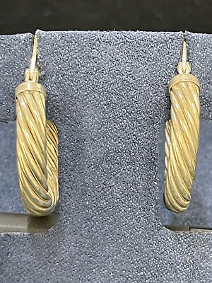 #ad 30MM Sterling Silver Rope Hoop Earrings 925 9 Grams $24.99