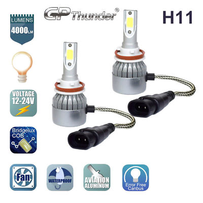 #ad H8 H9 H11 GP Thunder LED Headlight Kit 6000K Low Beam Fog Bulb HID White 2 Bulbs $11.99