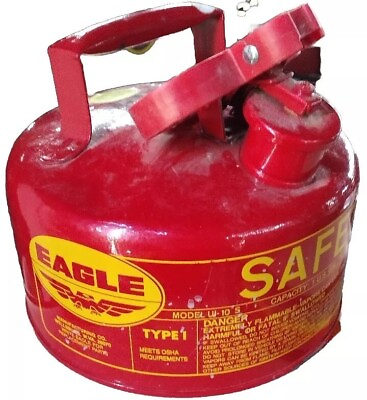 #ad Eagle Mfg Ui10s 1 Gal. Red Galvanized Steel Type I Safety Can For Flammables $50.00