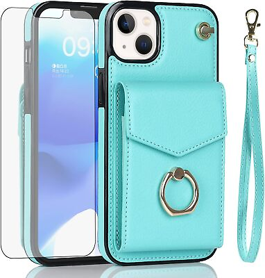 #ad Compatible with iPhone 15 Plus 6.7 inch Wallet Case Screen Protector and RFID Bl $39.08