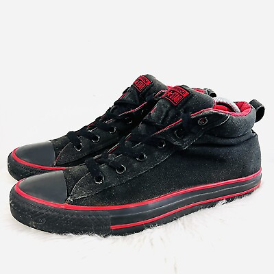 #ad CONVERSE Chuck Taylor All Star Black amp; Red High Top Street Trainers Mens 10.5 $28.00