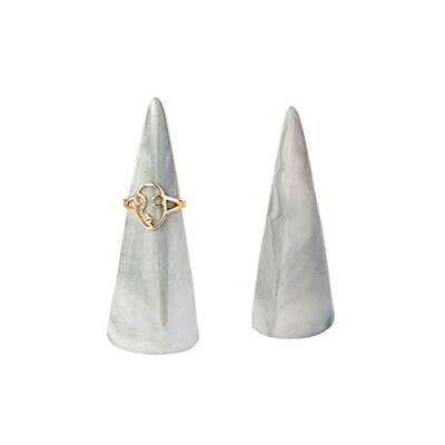 #ad 2 Pack Ceramic Cone Ring Holder Decorative Jewelry Display Stand for Wedding $15.30