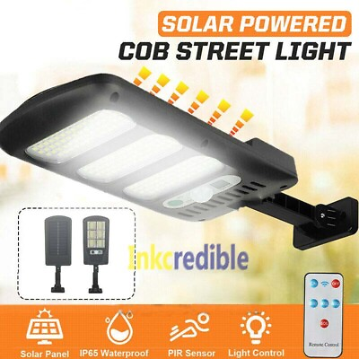 #ad Solar LED Street Light Motion Remote Sensor Control Wall Flood Outdoor Yard Lamp $19.99