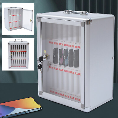 #ad 24 Lots Cell Phone Storage Cabinet Free Standing Phone Box Organizer Lockable $28.50