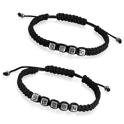 #ad 2pcs His and Hers Queen King Matching Couples Bracelet for Lover Valentine Gift $9.99