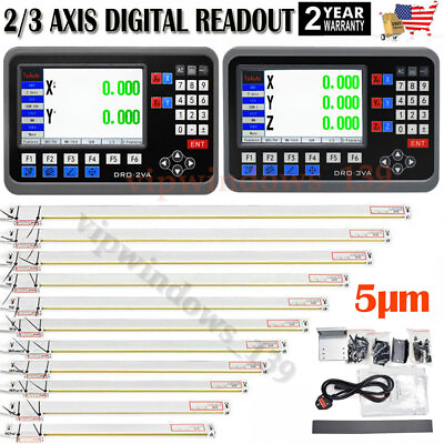 #ad 2 3 Axis LCD DRO Digital Readout 5um TTL Linear Glass Scale CNC Milling Lathe US $131.50