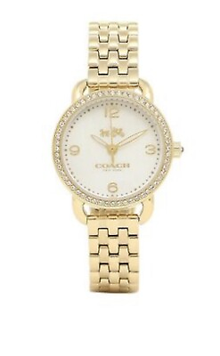 #ad Brand New Coach Delancey Women’s Yellow Gold Mother Of Pearl Watch 14502478 $169.00