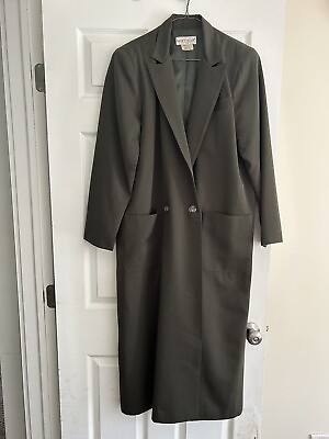 #ad original Nancy Heller Dress Coat Size 2 Olive Green Beautifully Preserved $65.00