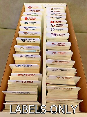 #ad 32 Customized NFL Logo Team Labels For BCW Sports Card Tall Dividers LABELS ONLY $4.49