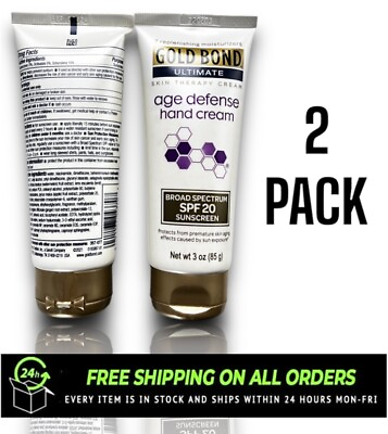 #ad NEW Gold Bond Ultimate Age Defense Hand Cream SPF20 2 Pack Of 3oz Bottles $24.95