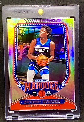 #ad Anthony Edwards RARE ROOKIE RC HOLO FOIL REFRACTOR SSP INVESTMENT CARD MVP $38.69
