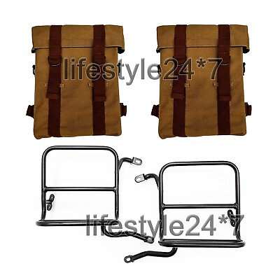 #ad For Royal Enfield Pannier Bags Desert Color amp; Fitting Frames Classic 350cc 500cc $150.40