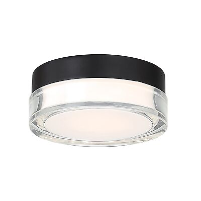 #ad WAC Lighting Dot 6in LED Round Flush Mount 3000K in Black 6 Inches $189.66