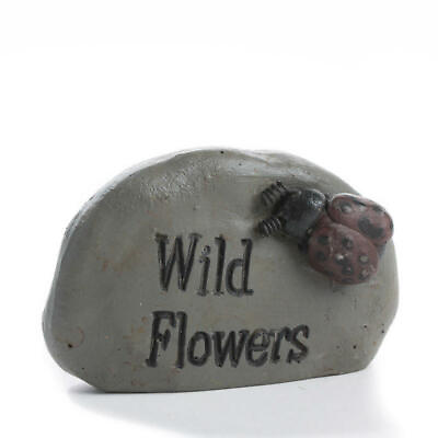 #ad Factory Direct Craft Miniature Wild Flowers Ladybug Garden Rock 3 Pieces $5.97