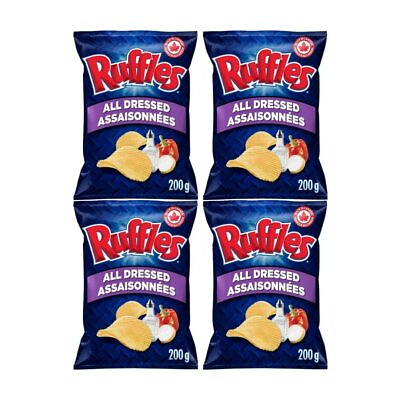 #ad Ruffles All Dressed Potato Chips 4 Bags 200g 7oz $25.19