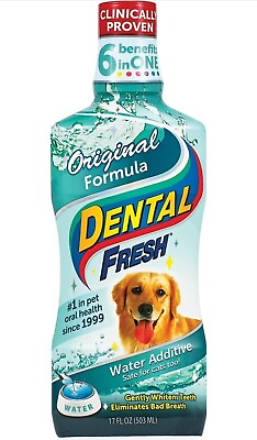 #ad Dental Fresh Water Additive for Dogs Original Formula 17Oz Dog Breath Freshener $12.00