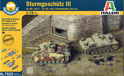 #ad Italeri 1 72 7522 WWII German Sturmgeschutz III 2 Fast Assembly Models $28.45