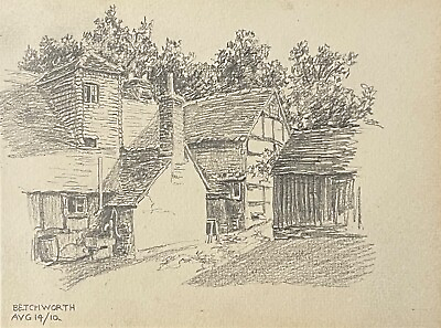 #ad Betchworth Surrey Mole Valley Drawing Original Of 1910 England UK $55.99