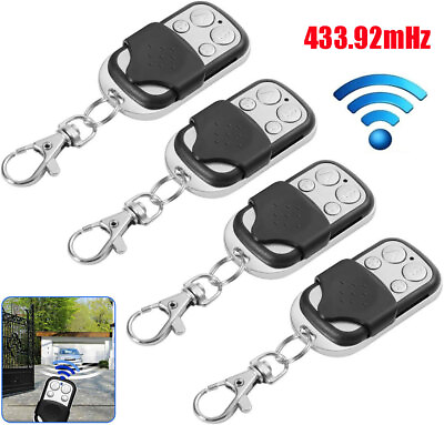 #ad 4x Universal Electric Cloning Remote Control Key Fob 433MHz For Gate Garage Door $12.98