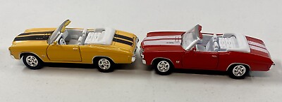 #ad BRAND NEW Welly 2 Diecast Cars 1971 Chevrolet Chevelle SS Chevy Yellow Red 4.75” $29.95