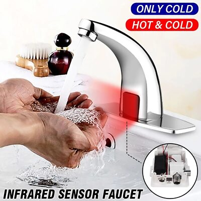 #ad Infrared Automatic Induction Faucet Hot Cold Hotel Mall Bathroom Touch Sensor $120.26