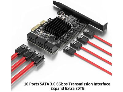 #ad SATA 3 Expansion Card 10 Port RIITOP PCI e Express x1 SATA 6G Controller Card C $49.55