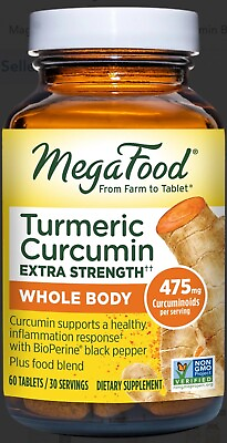 #ad MegaFood Turmeric Curcumin Extra Strength 60 Tablets $24.00