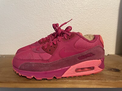 #ad RARE Women’s Nike Air Max 90 Fireberry Pink Sz 8 Running Shoes 443817 600 $39.99