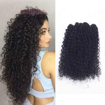 #ad Curly Hair 1 2 3 Bundles Jerry Curly Brazilian Remy Virgin Human Hair Extensions $81.11
