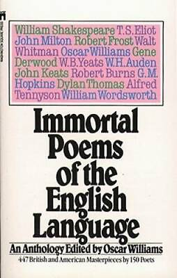 #ad Immortal Poems of the English Language Mass Market Paperback ACCEPTABLE $3.77