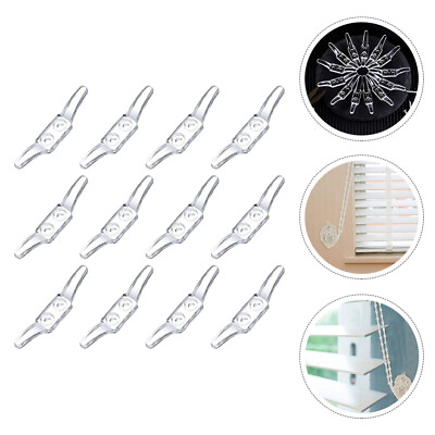 #ad 12 Pcs Double Hole Positioning Hook Window Blinds Hidden Clip Drawstring Roller $9.85
