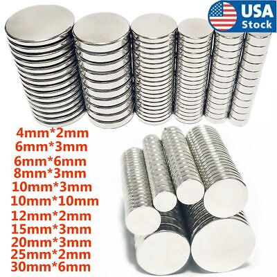#ad 10 200x Super Strong Block Round Disc Magnets Rare Earth Neodymium Magnet Lot $10.99