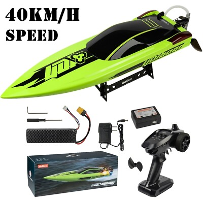 #ad Brushless RC Racing Boats 40 Km h High Speed Remote Control Boat with LED Lights $99.98