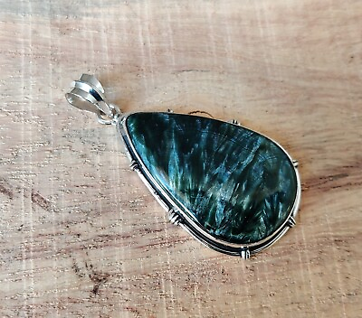 #ad Natural Seraphinite Gemstone Solid 925 Sterling Silver Beautiful Pendent SR1239 $12.67