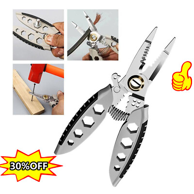 #ad Wire Stripper Plier Multifunctional Electric Cable Stripper Crimper Cutter ToolU $8.26