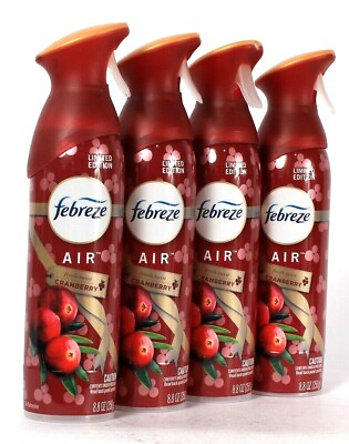 #ad 4 Febreze Air 8.8 Oz Limited Edition Fresh Twist Cranberry Air Refresher Spray $35.99