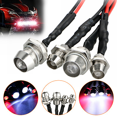 #ad 4 LED Light Kit 2 White 2 Red for 1 10 1 8 Traxxas HSP Redcat RC Car Truck SUV $7.48