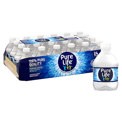 #ad Purified Water 8 Fl Oz Plastic Bottled Water 24 Pack $5.80