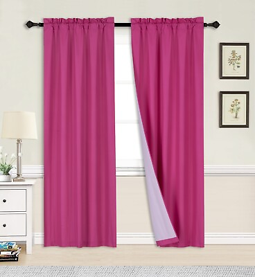 #ad #ad 2pc set window curtain panel 100% privacy 65% blackout lined bedroom drapery R64 $15.50