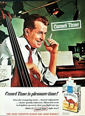 #ad Camel Cigarettes ad vintage 1964 musician music man original advertisement $12.40